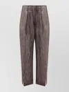 Brunello Cucinelli Textured Trousers Featuring Lurex Detail In Burgundy