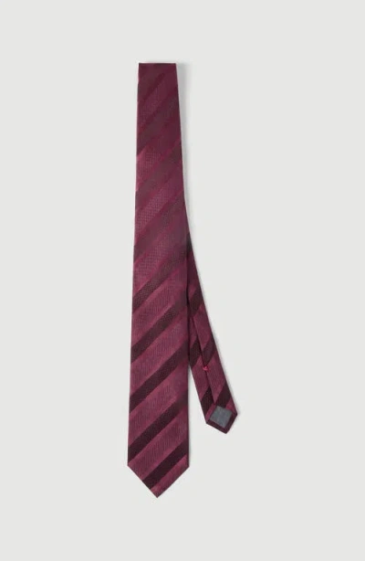Brunello Cucinelli Texured Tone-on-tone Stripe Silk Tie In White