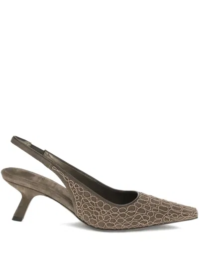 Brunello Cucinelli The City Slingback Pumps In Brown