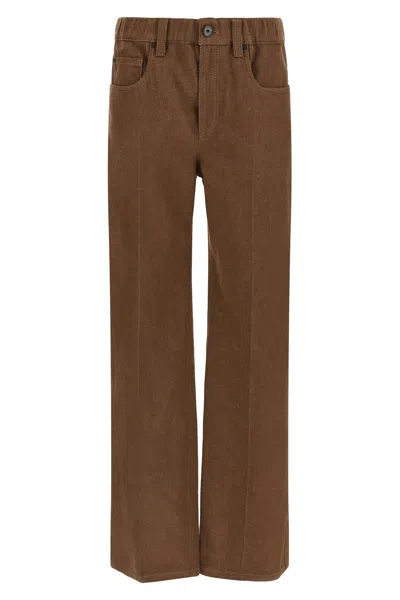 Brunello Cucinelli 'the Contemporary Pull-on' Jeans In Brown