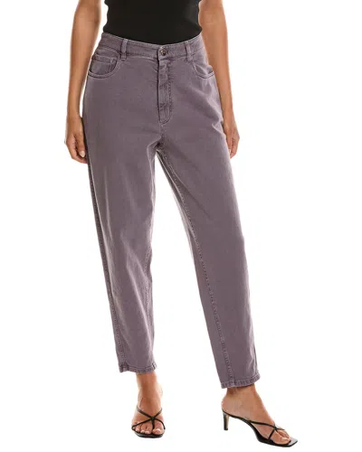 Brunello Cucinelli The High Waist Curved Jean In Purple
