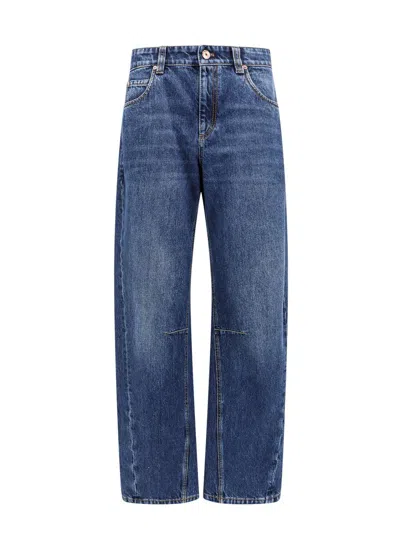 Brunello Cucinelli The Loose Straight Jean Jeans In Blue