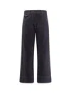 Brunello Cucinelli The Sartorial Square Jeans With Contrasting Stitiching In Blue