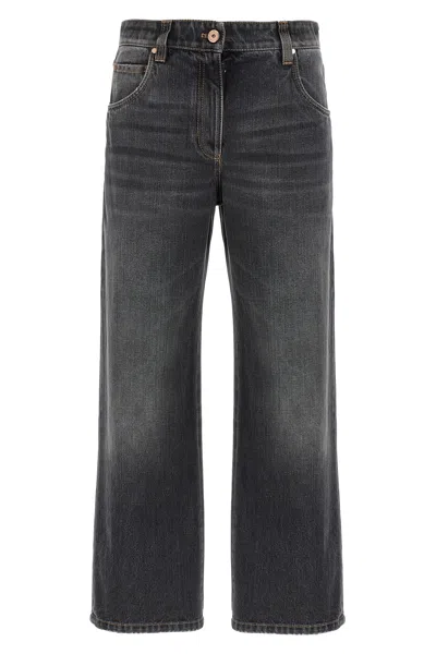 Brunello Cucinelli 'the Square' Jeans In Gray