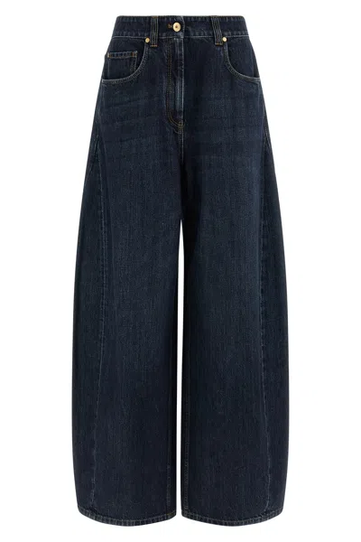 Brunello Cucinelli 'the Wide Barrel' Jeans In Blue