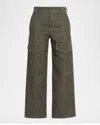 Brunello Cucinelli Thigh Patch Wide-leg Cargo Pants In Green