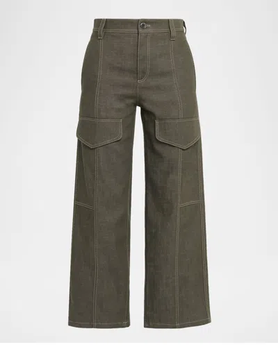 BRUNELLO CUCINELLI THIGH PATCH WIDE-LEG CARGO PANTS