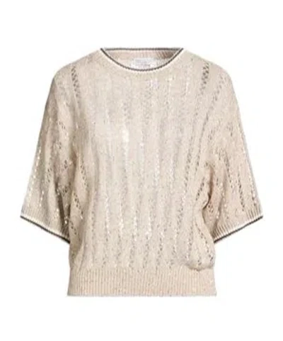 Brunello Cucinelli Thin Knitted Short-sleeved Shirt In Brown
