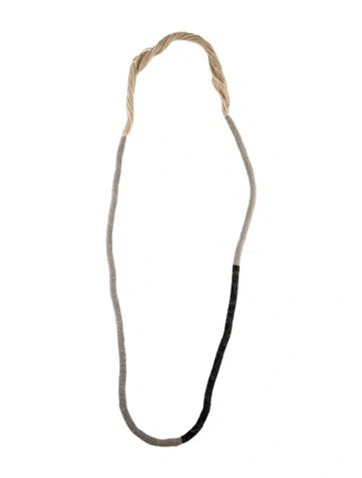 Pre-owned Brunello Cucinelli Thread & Bead Long Multistrand Necklace, 25"