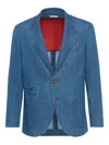 Brunello Cucinelli Three-button Patch-pocket Blazer In Blue