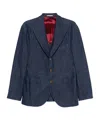 Brunello Cucinelli Single-breasted Cotton Denim Jacket With Patch Pockets In Blue