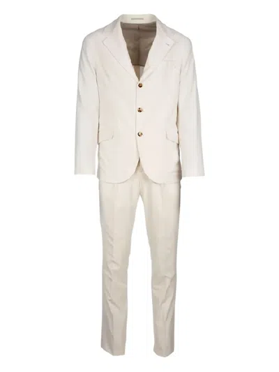 Brunello Cucinelli Three-button Single-breasted Suit In White