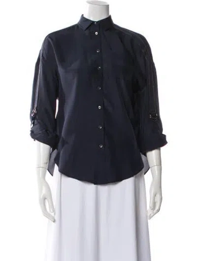 Pre-owned Brunello Cucinelli Three-quarter Sleeve Blouse In Multi