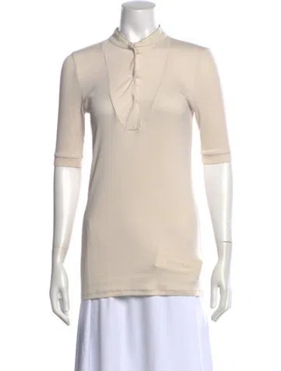 Pre-owned Brunello Cucinelli Three-quarter Sleeve Top In Neutral