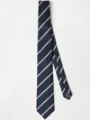 Brunello Cucinelli Striped Silk Necktie In Blue
