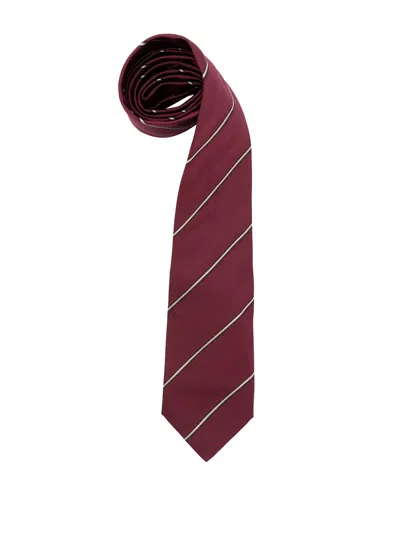 Brunello Cucinelli Tie In Burgundy