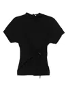 Brunello Cucinelli Tie-front Short-sleeve Top In Black