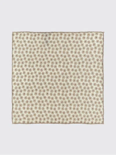 Brunello Cucinelli Geometric Polka Dot Silk Pocket Square In Multi
