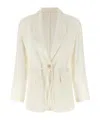 Brunello Cucinelli Knotted Lace Single-breasted Blazer In Neutral