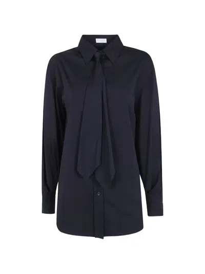 Brunello Cucinelli Ribbon Cotton Shirt In Black