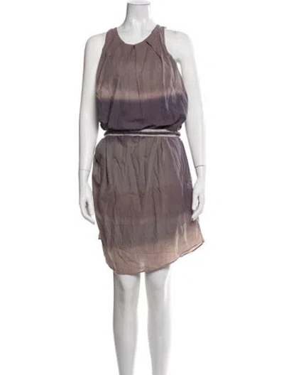 Pre-owned Brunello Cucinelli Tie-dye Print Mini Dress In Purple
