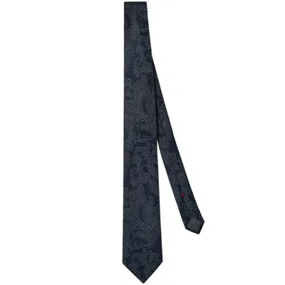 Brunello Cucinelli Blue  Gray Ties & Papillon In Black