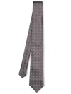Brunello Cucinelli Beige Silk Tie With Geometric Pattern In Beige