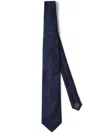 Brunello Cucinelli Silk Tie With Pattern In Blue
