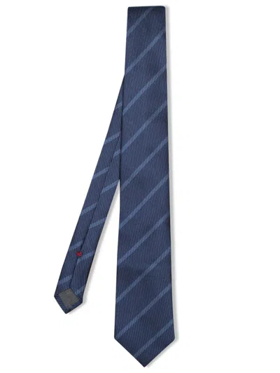 Brunello Cucinelli Dark Blue/navy Regimental Tie