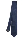 Brunello Cucinelli Blue Silk Tie With Maxi Pattern In Blue