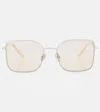 Brunello Cucinelli Timeless Reflections Square Sunglasses In Silver