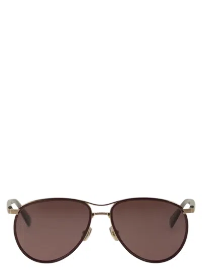 Brunello Cucinelli Titanium Aviator Sunglasses With Polarised Lenses In Brown