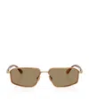 Brunello Cucinelli Titanium Rectangle Jarama Sunglasses In Neutral