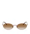 Brunello Cucinelli Womens Pink Bc2006st Oval-frame Titanium Sunglasses In Pink