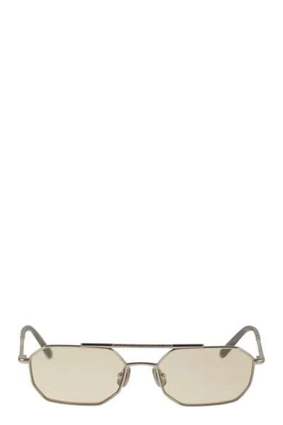 Brunello Cucinelli Titanium Sunglasses With Polyamide Lenses In Silver