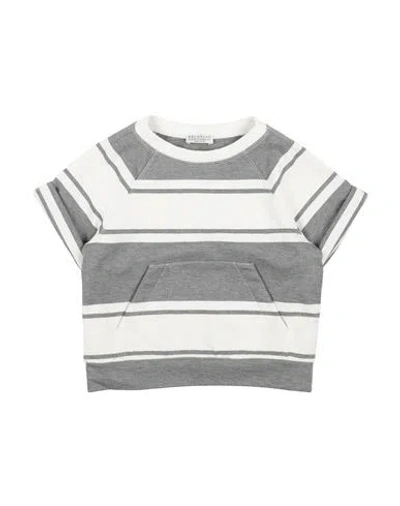 Brunello Cucinelli Babies'  Toddler Girl Sweatshirt Grey Size 4 Cotton, Brass