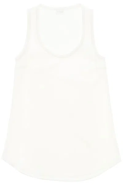 Brunello Cucinelli Tom's Silk Satin Sleeveless Top In White