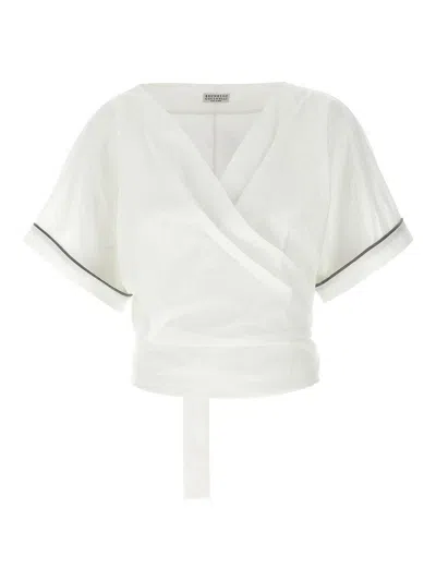 Brunello Cucinelli Top - Blanco In White
