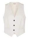 Brunello Cucinelli Flora-appliqué Waistcoat In White