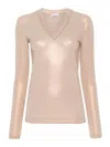Brunello Cucinelli Monili Chain-detail Lurex Top In Marrón