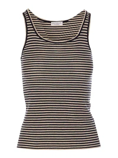 BRUNELLO CUCINELLI STRIPED TANK TOP
