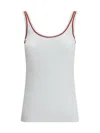 Brunello Cucinelli Women Cotton Top With Shiny Piping In White