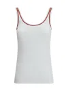 Brunello Cucinelli Women Cotton Top With Shiny Piping In White