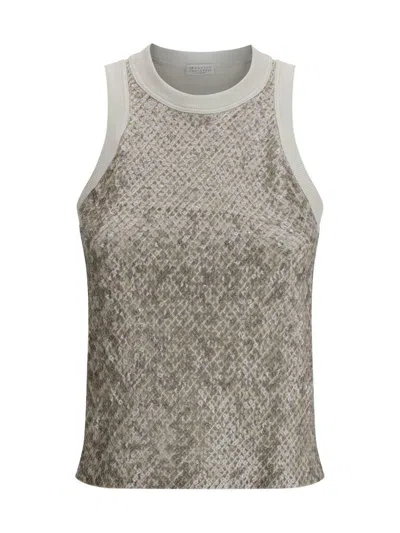 Brunello Cucinelli Women Sequins Top In White