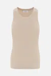 Brunello Cucinelli Ribbed Tank Top In Beige