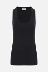 Brunello Cucinelli Ribbed Tank Top In Black