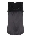 Brunello Cucinelli Silk Top In Black