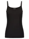 Brunello Cucinelli Women Stretch Cotton Ribbed Jersey Top With Precious Straps In Black