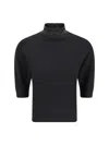 Brunello Cucinelli Cashmere Turtleneck With Monili Detail In Black Stone