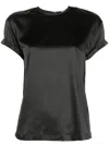 Brunello Cucinelli Sleeveless Top With Relaxed Fit And Satin In Black